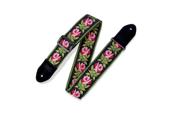 2" Woven Guitar Strap, Roses design