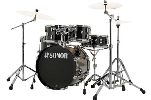 Sonor AQ1 Stage Drum Set, Piano Black, Shells w/ Hardware