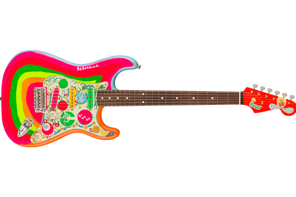 George Harrison Rocky Stratocaster®, Rosewood Fingerboard, Hand Painted Rocky Artwork Over Sonic Blu