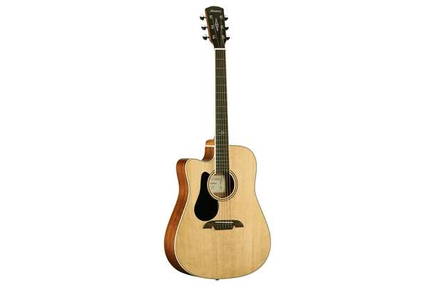Left-handed Dreadnought guitar in Natural Satin with cutaway & electronics