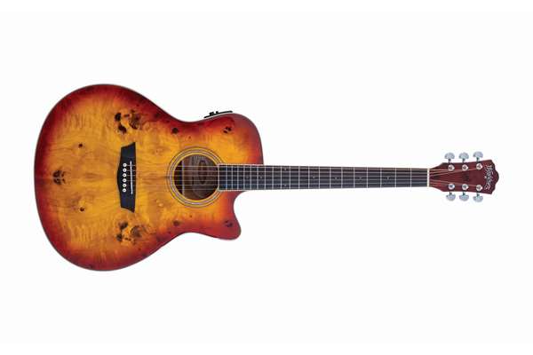 Deep Forest Burl Grand Auditorium Acoustic-Electric Guitar, Amber Fade