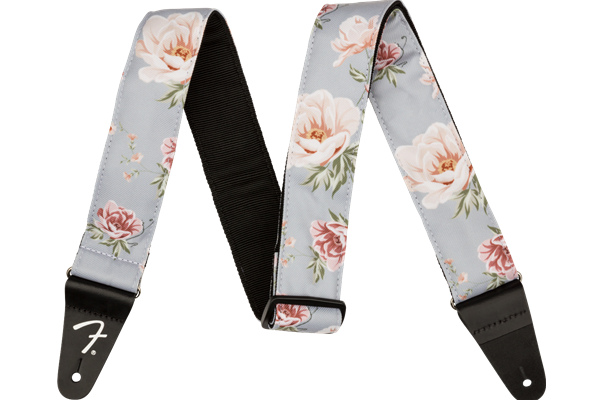 Floral Strap, Gray, 2"