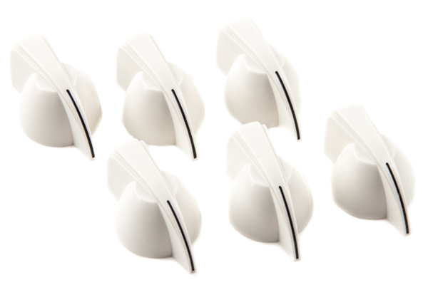 Chicken Head Amplifier Knobs, (6), White