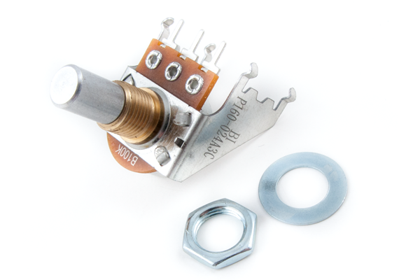100K B Taper Snap-In Pot, Solid Shaft