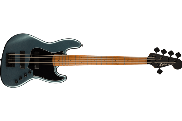 Contemporary Active Jazz Bass® HH V, Roasted Maple Fingerboard, Black Pickguard, Gunmetal Metallic