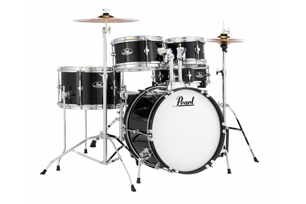 Pearl Roadshow Jr. | 8x5TT,10x5.5TT,13x10FT,12x4SD,16x10BD w/Hardware. Cymbals & Sticks Jet Black