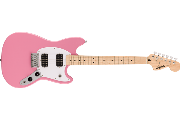 Squier Sonic® Mustang® HH, Maple Fingerboard, White Pickguard, Flash Pink