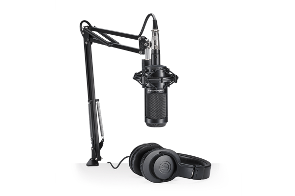 Streaming/Podcasting Pack includes: one AT2035 cardioid condenser microphone, one pair of ATH-M20x h